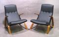 1947 Grasshopper Chairs in black leather