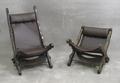 Leather sling chairs