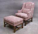 Chair and Ottoman in Geometric Pattern